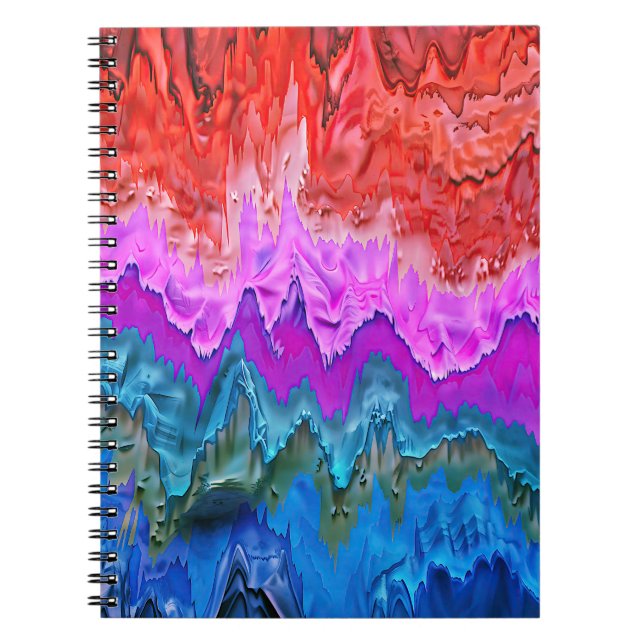 Carnet "Réflexion rayonnante" Art Abstrait coloré (Devant)