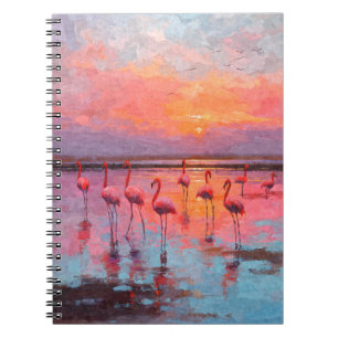 Carnet Réflexions sur le coucher de soleil Flamant