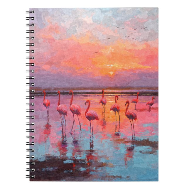 Carnet Réflexions sur le coucher de soleil Flamant (Devant)