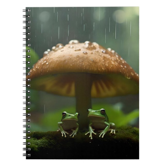 Carnet Refuge Rainy Day : Frogs Shelter Sous Champignons (Devant)