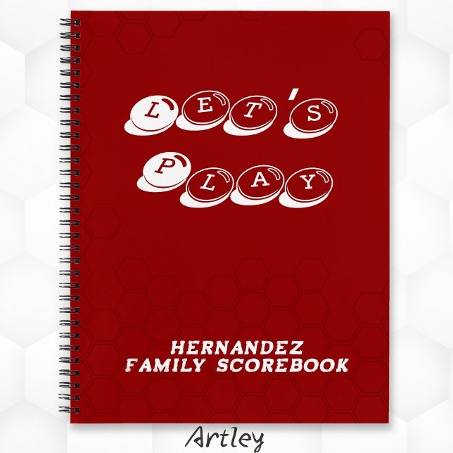 Carnet Registre de score du jeu de société Red White Fami (Créateur téléchargé)