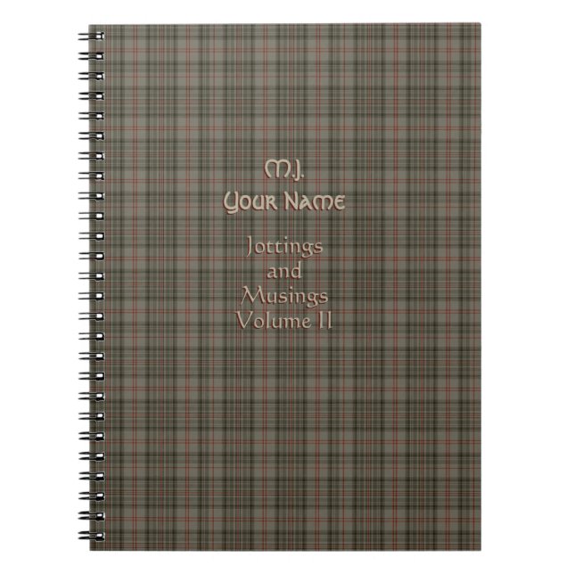 Carnet Reine d'Angleterre Royal Balmoral Plaid et initial (Devant)