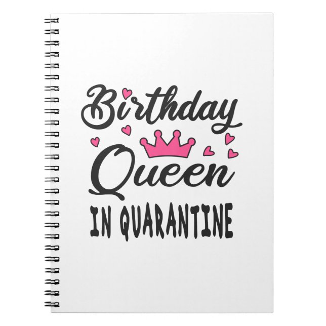 Carnet Reine d'anniversaire en quarantaine (Devant)