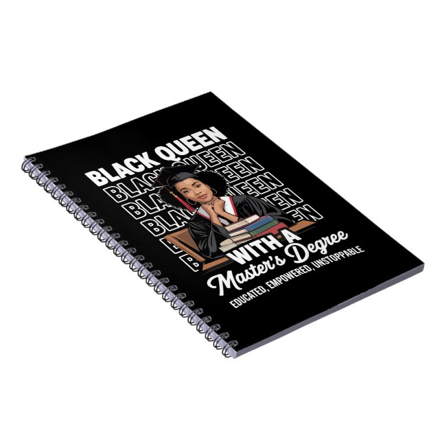 Carnet Reine Noire Diplômée Master Éduquée  (Côté Droit)