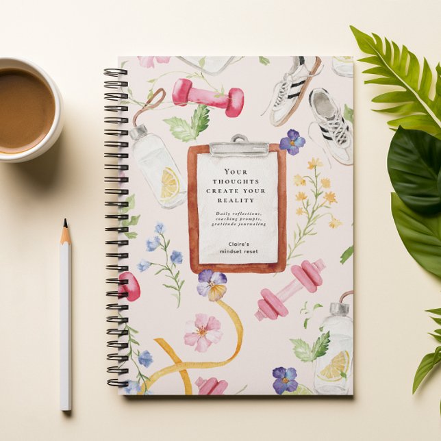 Carnet Réinitialisation de mentalité | Floral Fitness Cah (Créateur téléchargé)