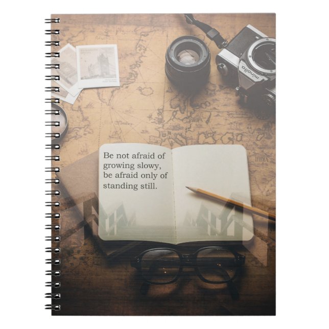 Carnet relié avec citation inspirante Steampunk (Devant)