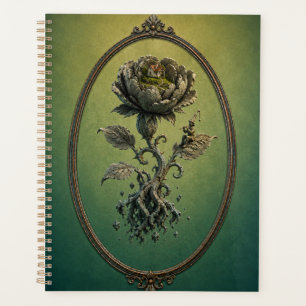 Carnet relié toile Pivoine surréaliste Jardin secr