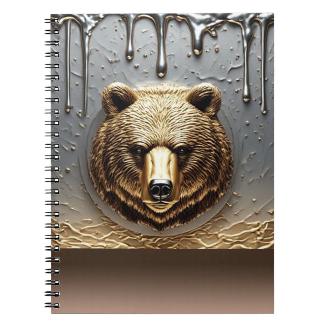 Carnet Relief d'ours doré avec effet de goutte de métal � (Devant)