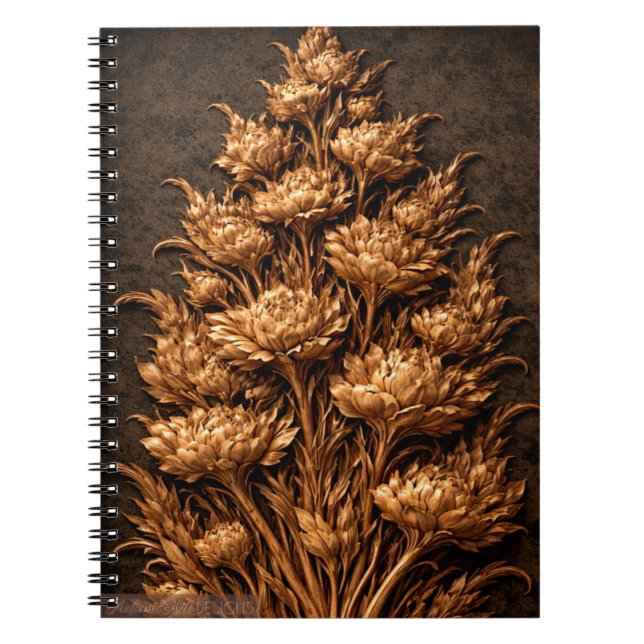 Carnet Relief Floral Botanique Doré (Devant)