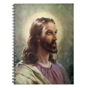 Carnet Religieux vintage, Portrait Jésus Christ avec Halo