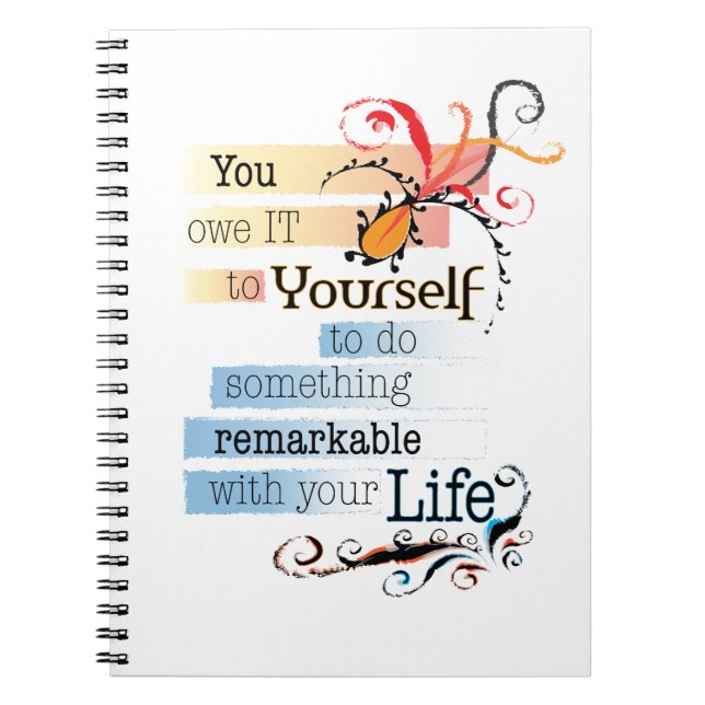 Carnet Remarquable LIFE Inspirational Citation illustrée (Devant)