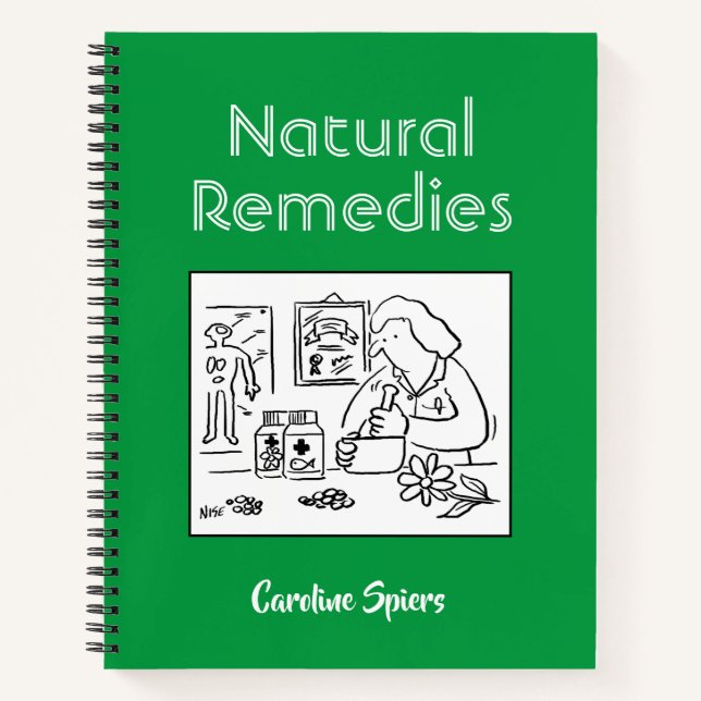 Carnet Remèdes naturels Notes avec le nom du récipiendair (Devant)