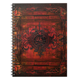 Carnet Renaissance gothique Rouge Faux Cuir Ancien Tome