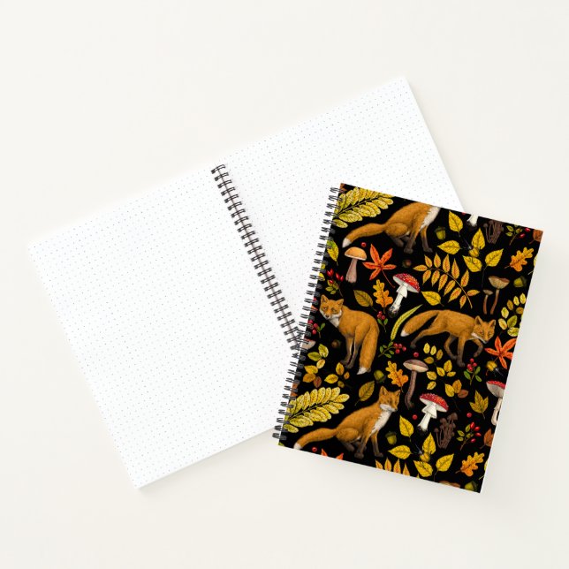 Carnet Renard d'automne sur noir (Intérieur)