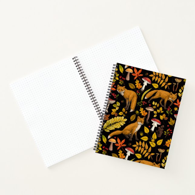 Carnet Renard d'automne sur noir (Intérieur)