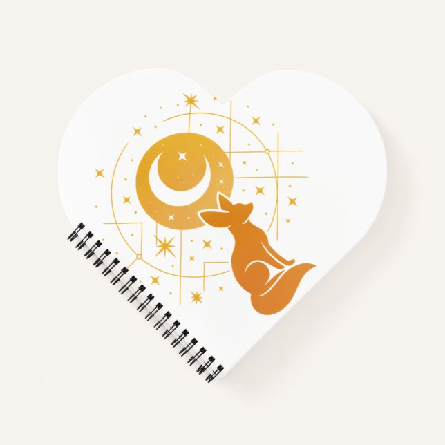 Carnet Renard du désert céleste - Lune et étoiles Cosmiqu (Devant)