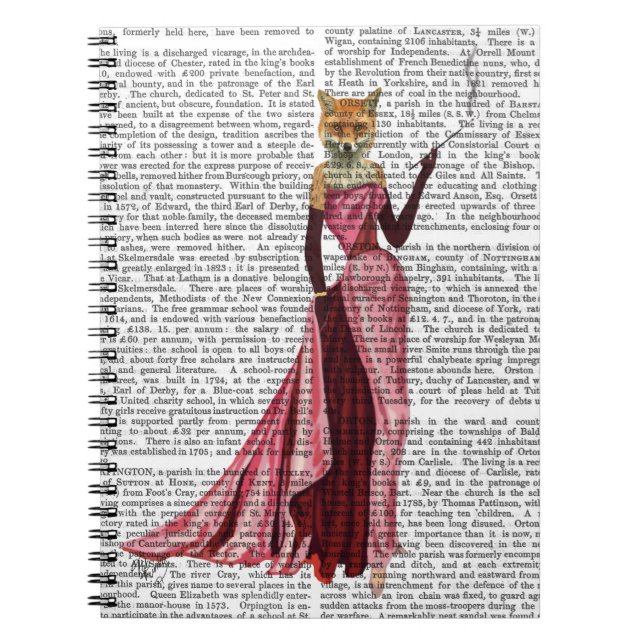 Carnet Renard glamour en rose (Devant)