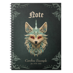 Carnet Renard mystique aux yeux rouges percevants.