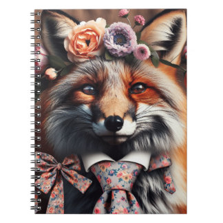 Carnet Renard sauvage portant une cravate mignon