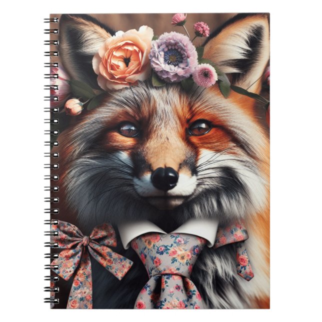 Carnet Renard sauvage portant une cravate mignon  (Devant)