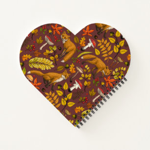 Carnet Renards d'automne sur chocolat brun