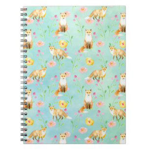 Carnet Renards et fleurs Aquarelle de la Monnaie Jaune Ro