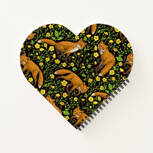 Carnet Renards et papillons sur le noir (Dos)