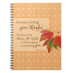 Carnet Rendez Grâce en Toutes Choses - 1 Thes. 5:18