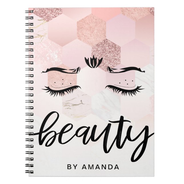Carnet Rendez-vous sur la beauté de l'or Rose personnalis (Devant)