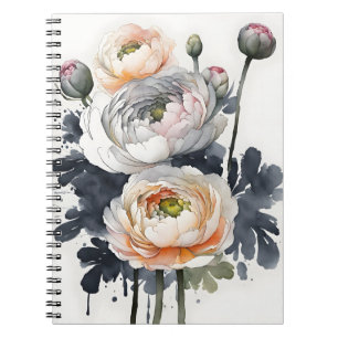 Carnet Renoncule - Fleurs à l'aquarelle