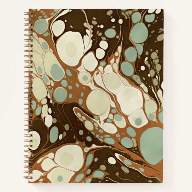 Carnet Réplique en papier marbré Suminagashi (Devant)