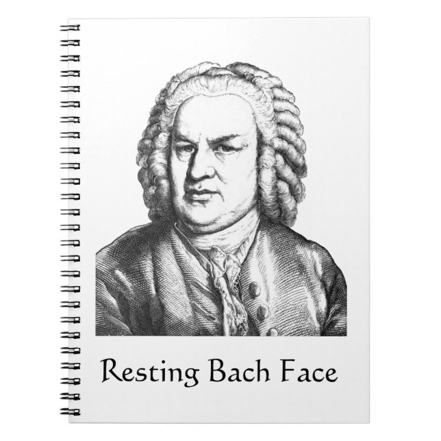 Carnet Repose Bach Face Compositeur de musique classique (Devant)