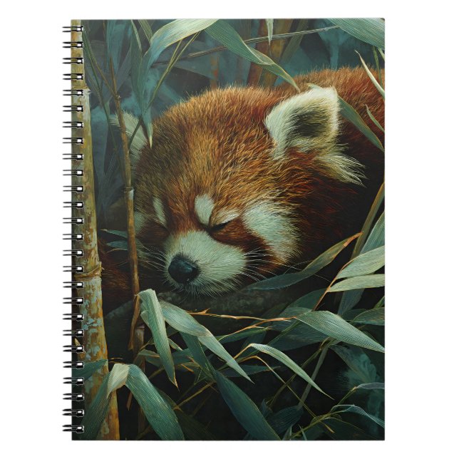 Carnet Repose Rouge Panda Bamboo Nest Art (Devant)