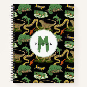 Carnet Reptile, Lézards & Amphibiens Enfants Monogramme