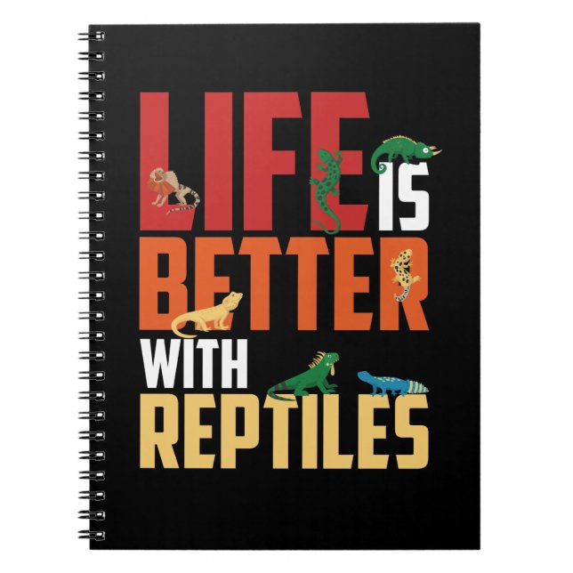 Carnet Reptiles cool Lizard Gecko Dragon Porté (Devant)