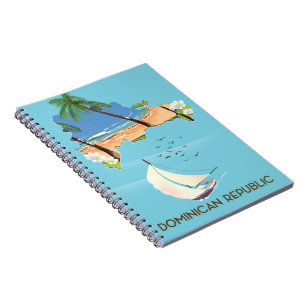 Carnet République Dominicaine carte Yacht poster de voyag
