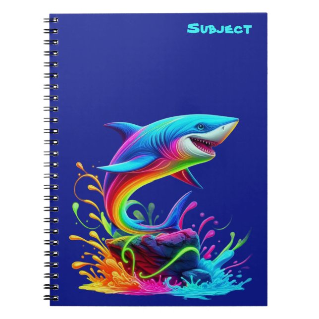 Carnet Requin Coloré Splash (Devant)