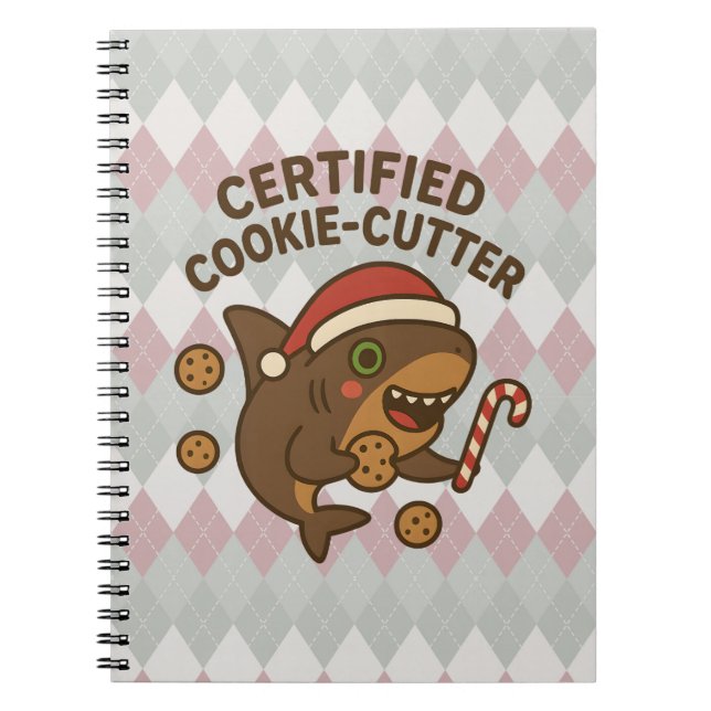 Carnet Requin de Noël drôle certifié Cookie-Cutter Pun (Devant)