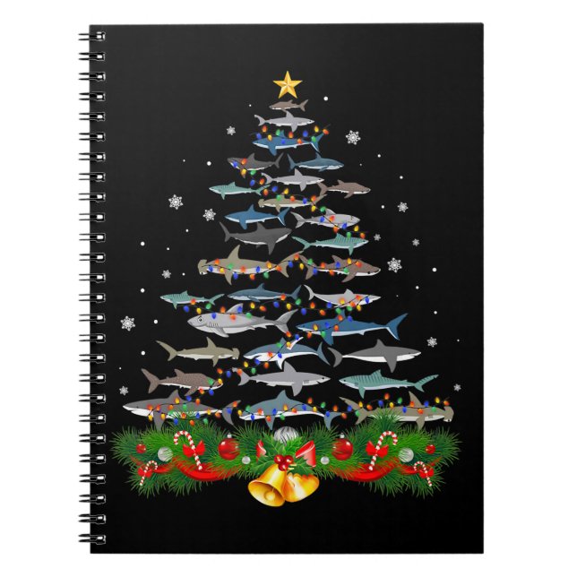 Carnet Requin Noël Arbre de requin Amateurs de cadeaux (Devant)