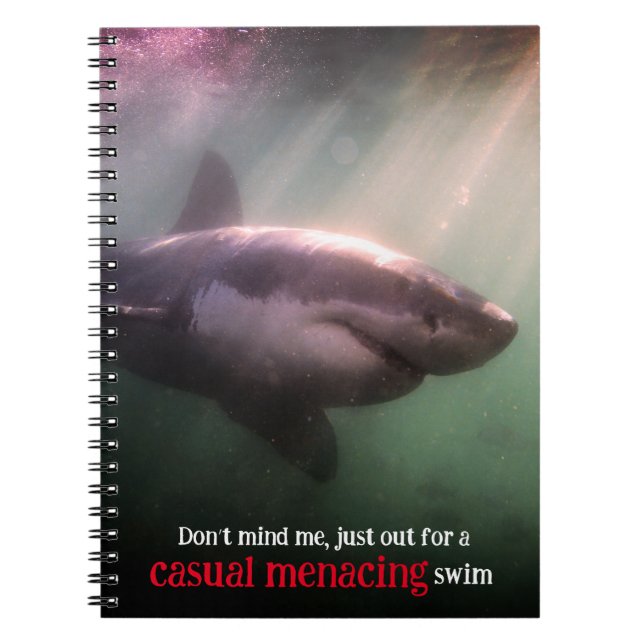 Carnet requin pointeur blanc sous l'eau (Devant)