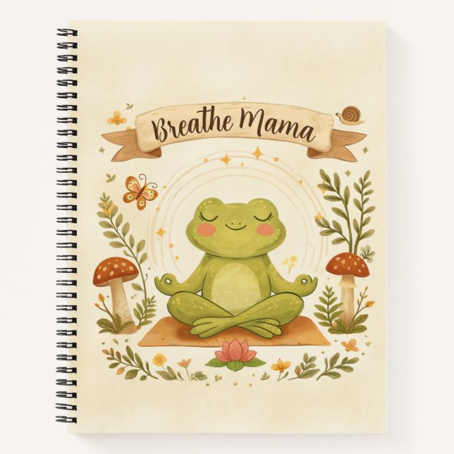 Carnet Respirez Maman Cute Frog Mindfulness (Devant)