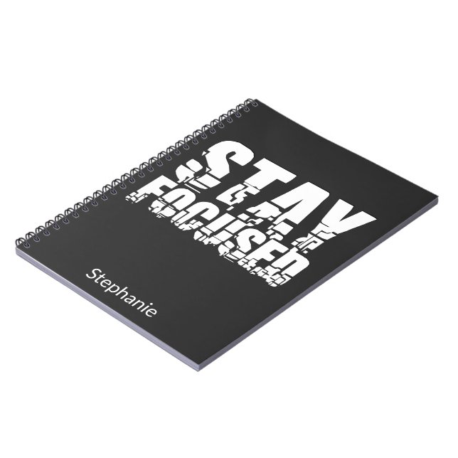 Carnet Rester concentré | Phrase motivationnelle avec tex (Côté gauche)