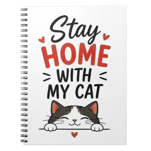 Carnet Restez à la maison avec mon chat, introverti cosy  (Devant)