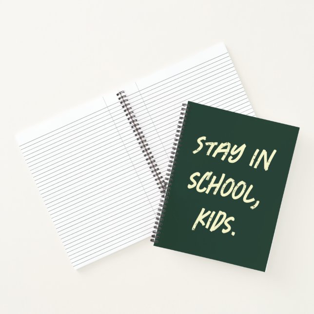 Carnet Restez à l'école, les enfants. (personnalisable) (Intérieur)