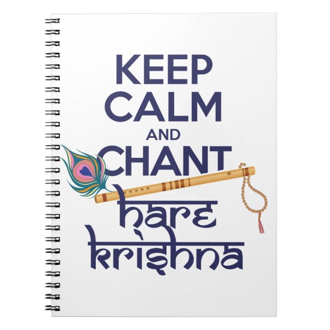Carnet Restez calme et Chant Hare Krishna Mantra Chanter (Devant)