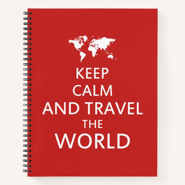 Carnet Restez calme et voyagez dans le monde (Devant)