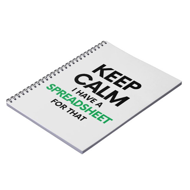 Carnet Restez calme J'ai une feuille de calcul pour ça -  (Côté gauche)