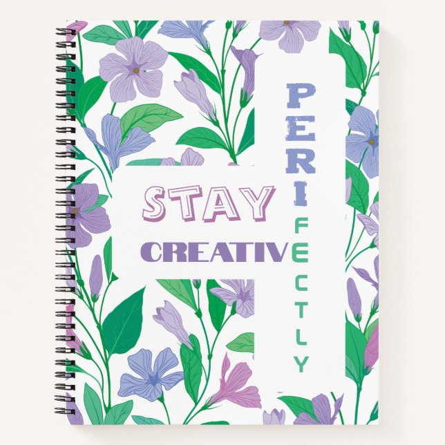 Carnet Restez Créatif de Manière Péri-parfaite avec Flora (Devant)