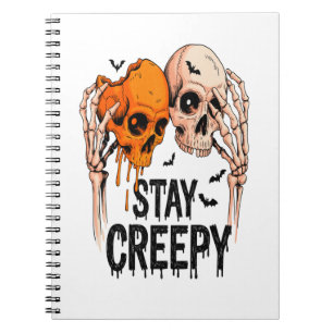 Carnet Restez Créepy PNG, Crâne Rétro Halloween
