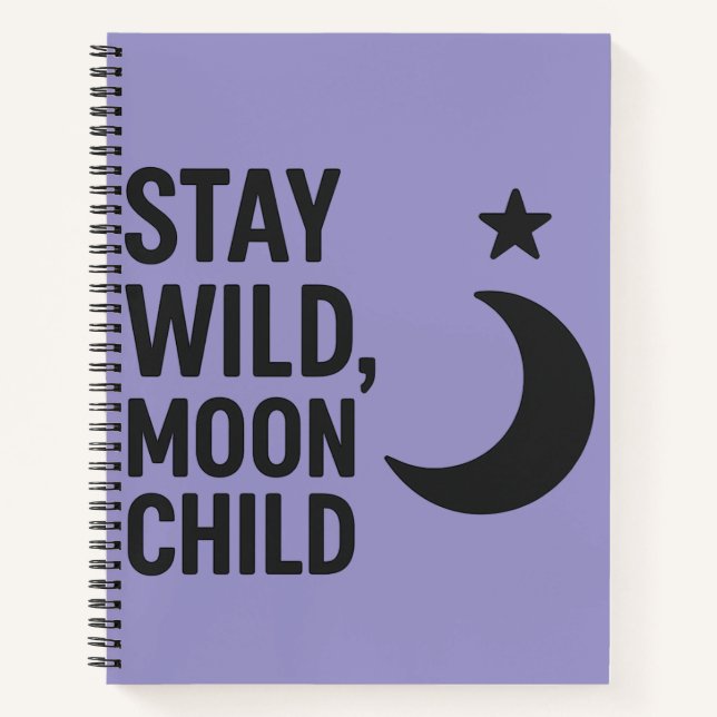 Carnet Restez en nature, Lune enfant - Citation minimalis (Devant)